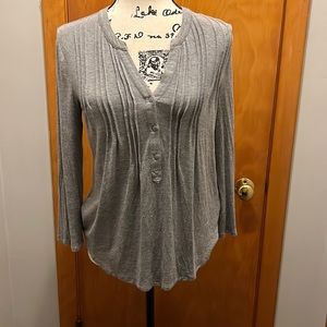 Cable & Gauge 3/4 roll up sleeve button down gray shirt